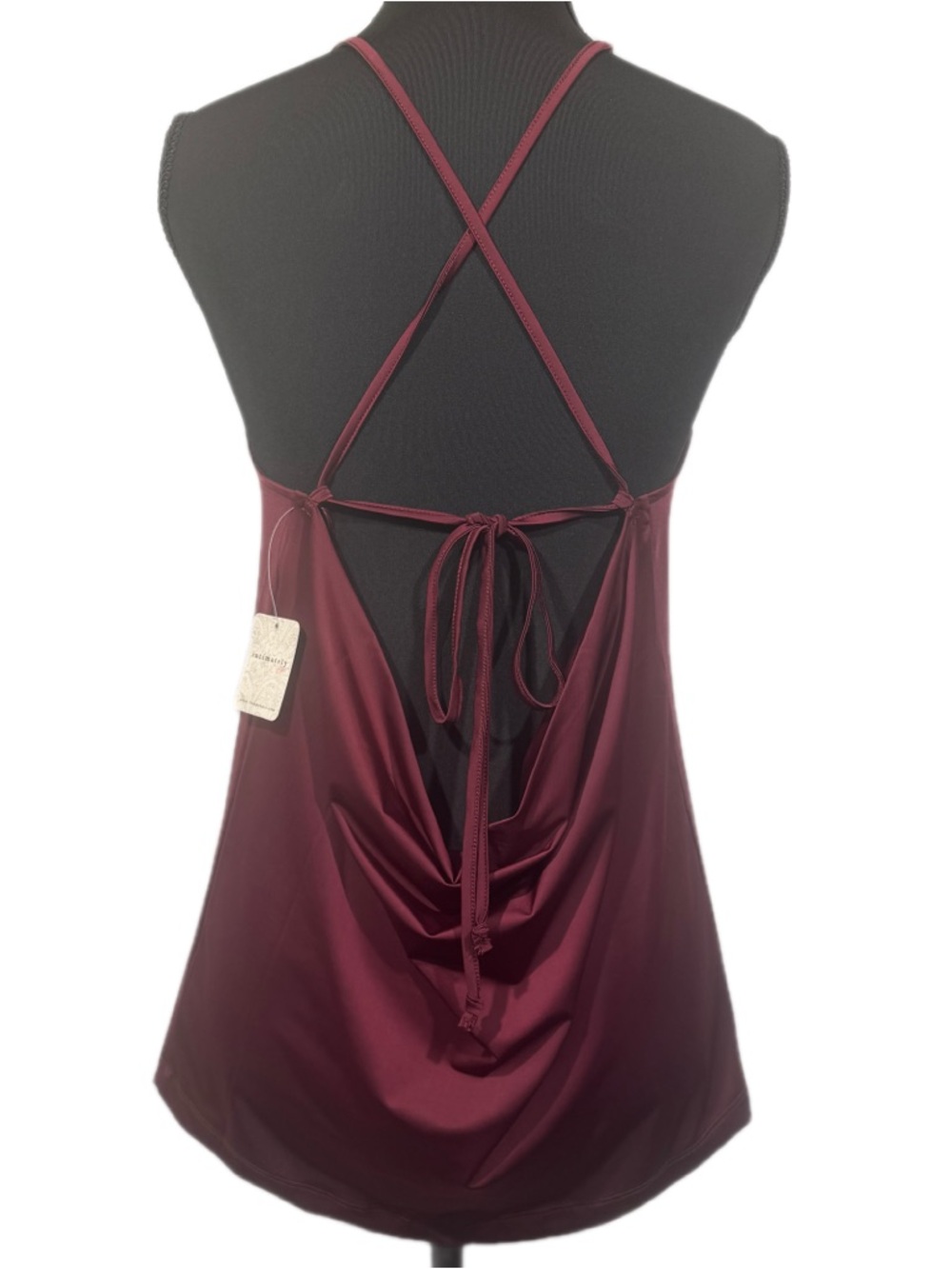 Intimately Free People Burgundy Open Back Halter Tank NWT Medium